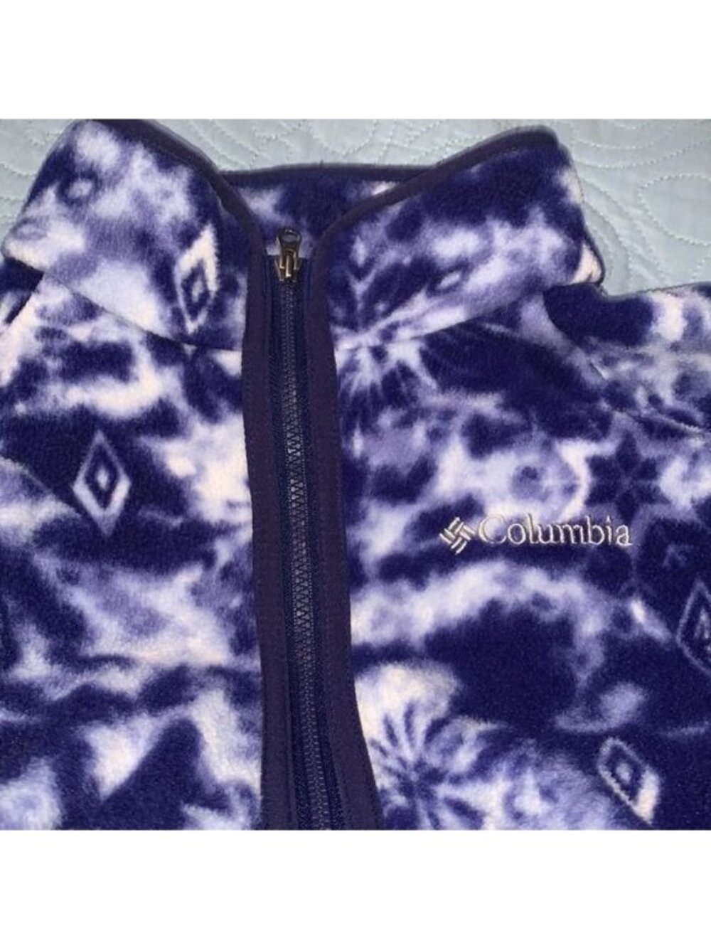 Columbia Disney Frozen II Kids Fleece Jacket L Blue Tie-Dye - Picture 3 of 7